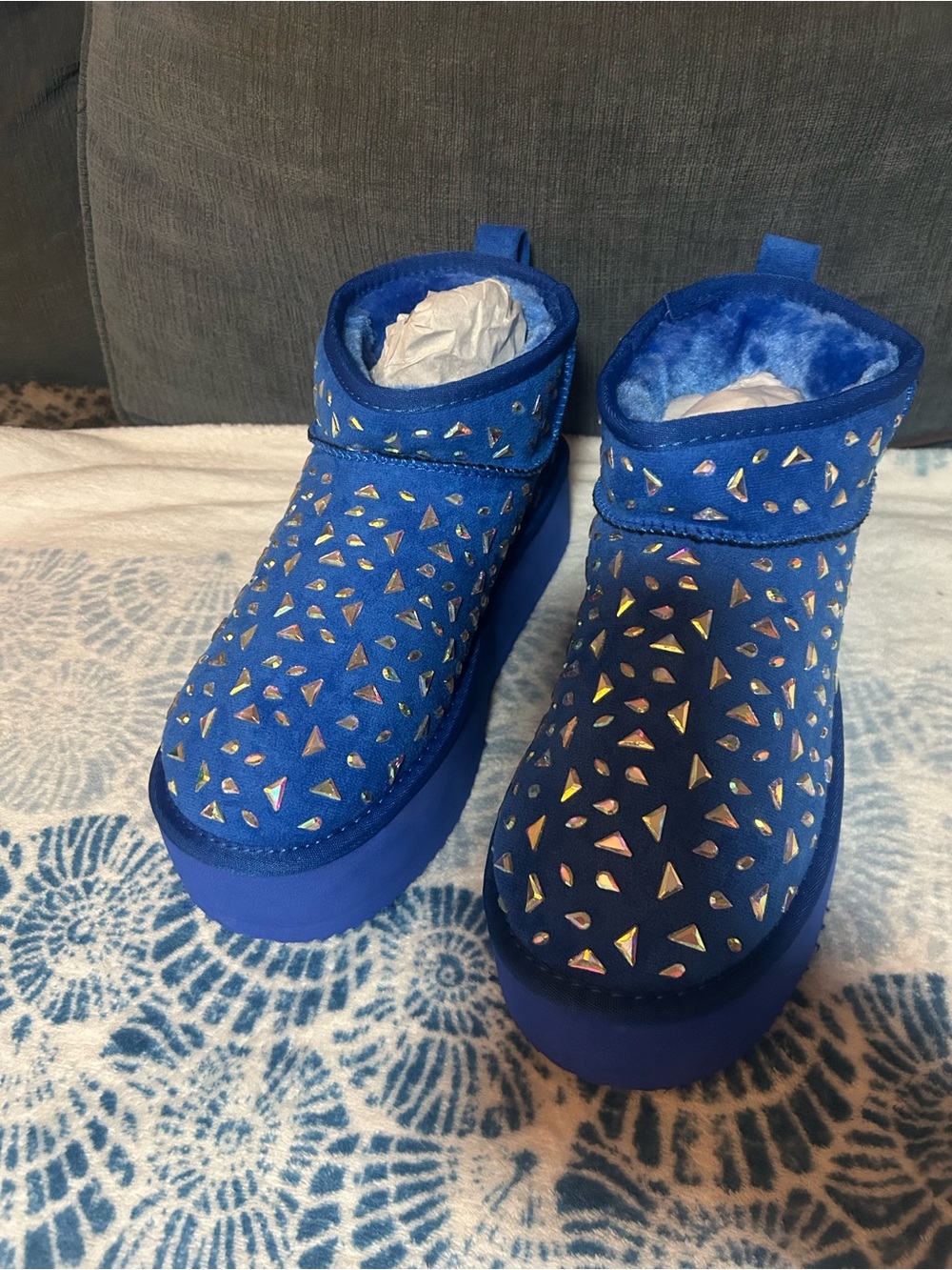 Cape Robbin Kids Royal Blue Sparkle Booties